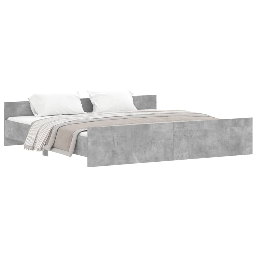 Bedframe Met Hoofd- En Voeteneinde 200 x 200 cm Betongrijs