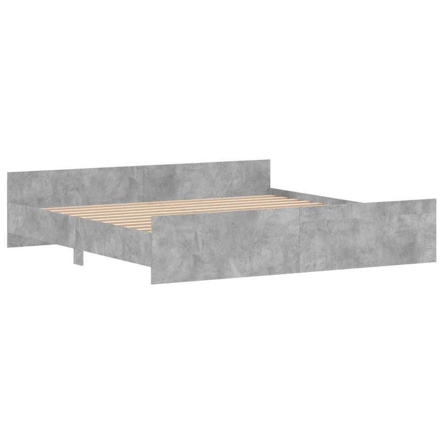 Bedframe Met Hoofd- En Voeteneinde 200 x 200 cm Betongrijs