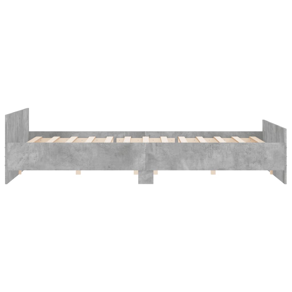 Bedframe Met Hoofd- En Voeteneinde 200 x 200 cm Betongrijs