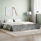 Bed frame with head and footboard concrete grey 200x200 cm