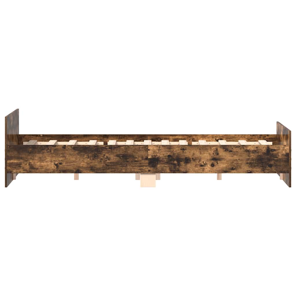 Bedframe Met Hoofd- En Voeteneinde Gerookt Eiken 200 x 200 cm