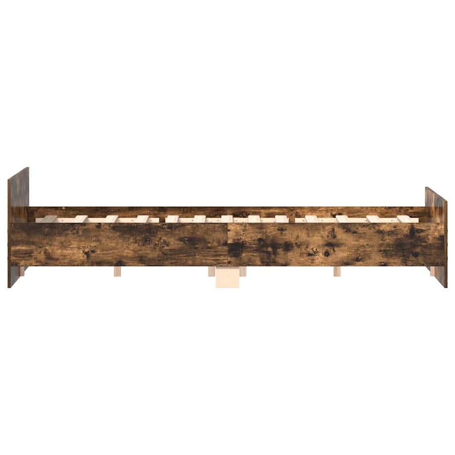 Bedframe Met Hoofd- En Voeteneinde Gerookt Eiken 200 x 200 cm