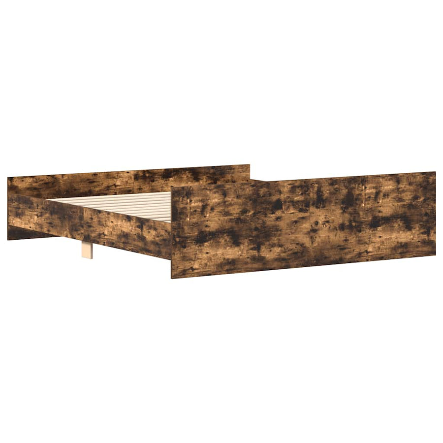 Bedframe Met Hoofd- En Voeteneinde Gerookt Eiken 200 x 200 cm