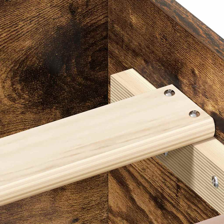 Bedframe Met Hoofd- En Voeteneinde Gerookt Eiken 200 x 200 cm