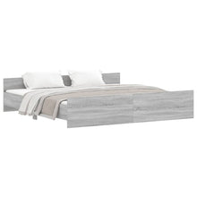 Bedframe Met Hoofd- En Voeteneinde 200 x 200 cm Grijs sonoma