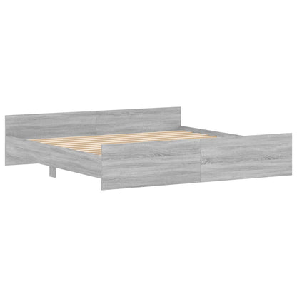 Bedframe Met Hoofd- En Voeteneinde 200 x 200 cm Grijs sonoma