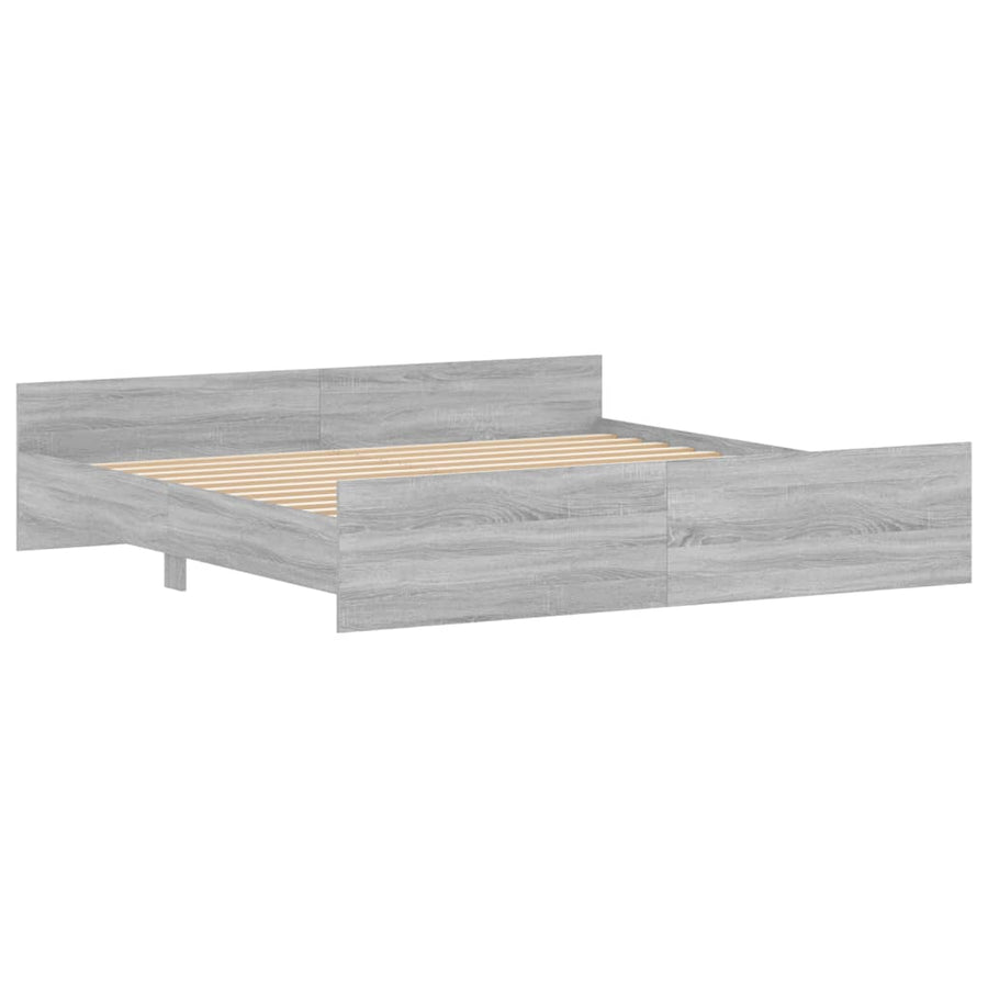 Bedframe Met Hoofd- En Voeteneinde 200 x 200 cm Grijs sonoma