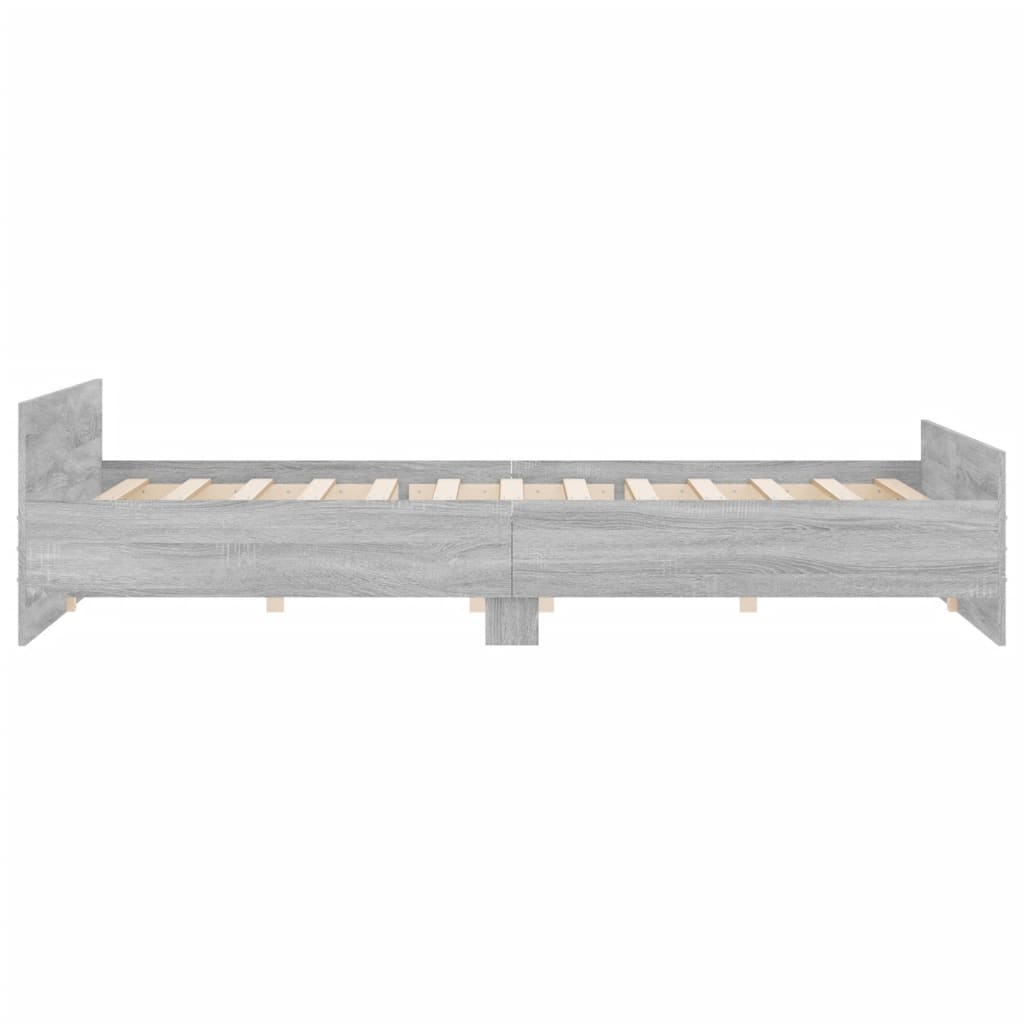 Bedframe Met Hoofd- En Voeteneinde 200 x 200 cm Grijs sonoma