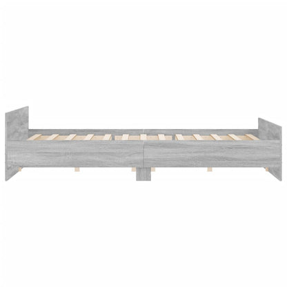 Bedframe Met Hoofd- En Voeteneinde 200 x 200 cm Grijs sonoma