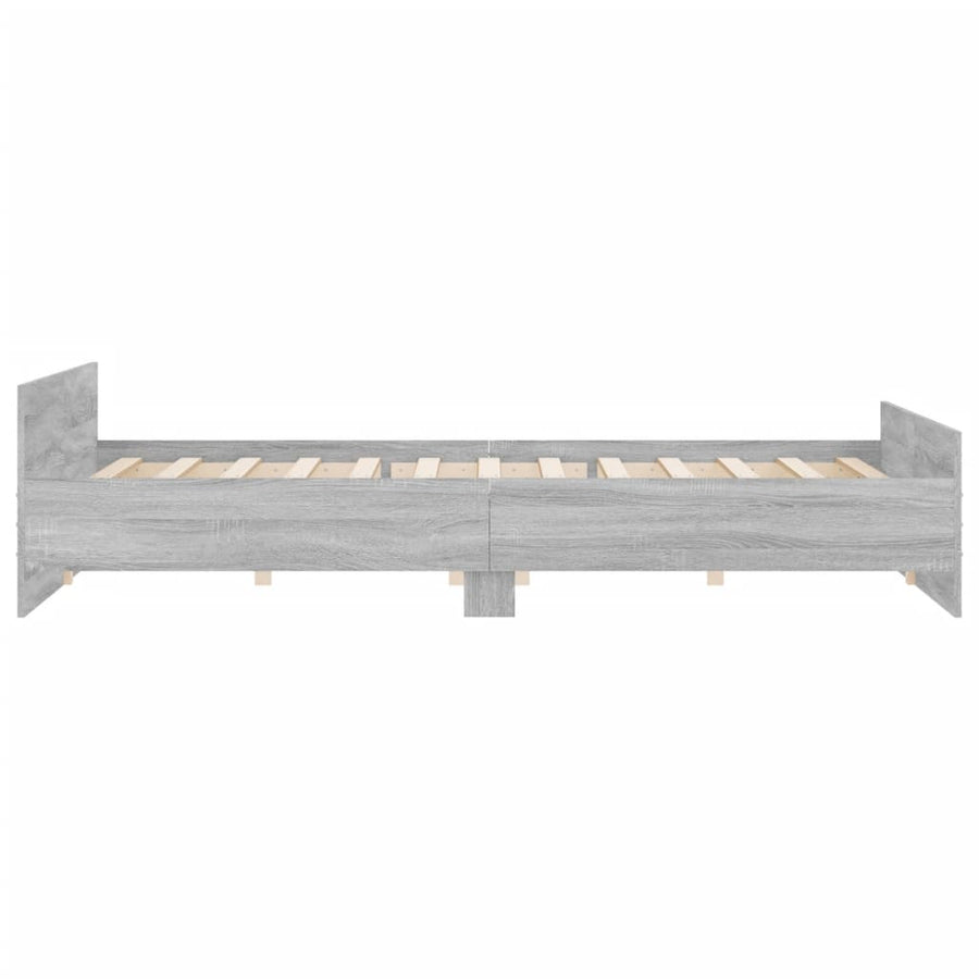 Bedframe Met Hoofd- En Voeteneinde 200 x 200 cm Grijs sonoma