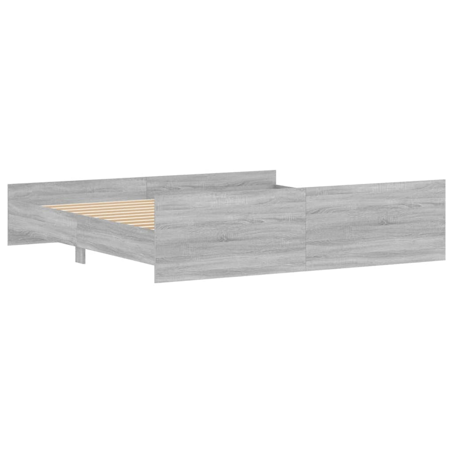 Bedframe Met Hoofd- En Voeteneinde 200 x 200 cm Grijs sonoma