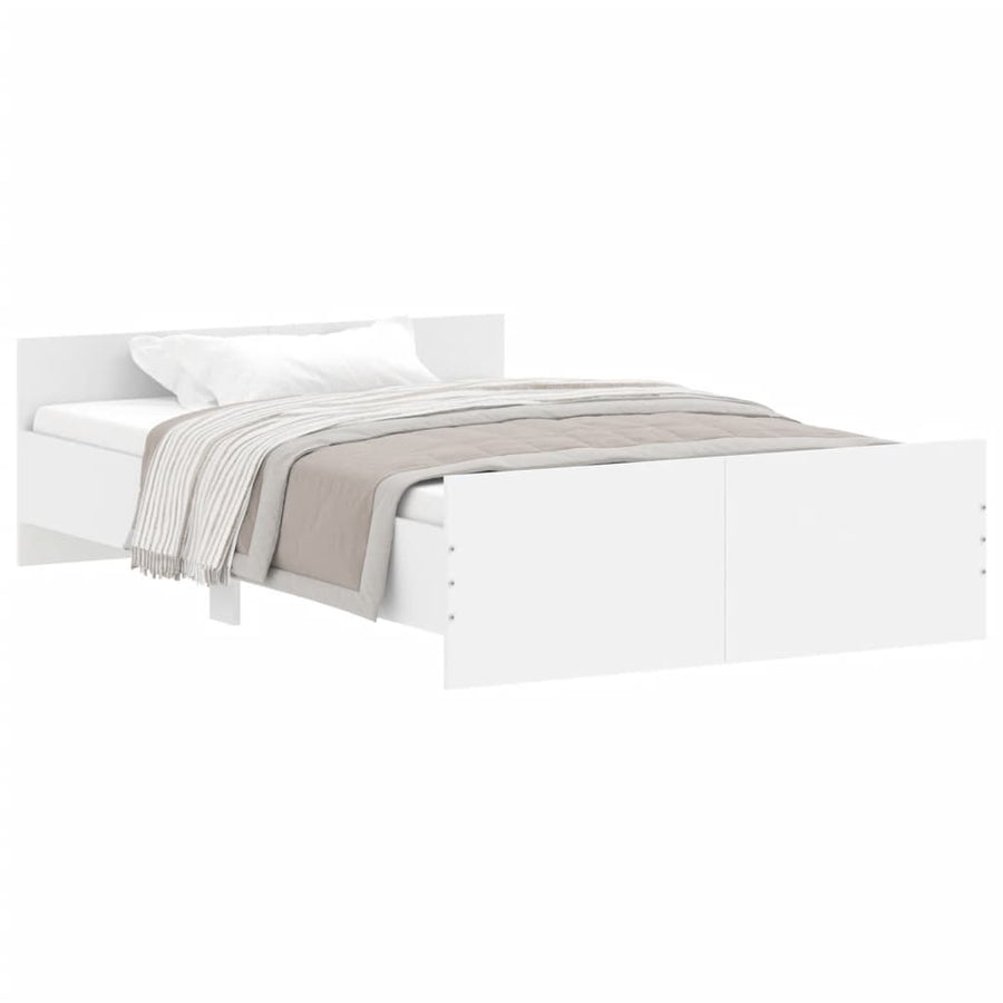 Bedframe Met Hoofd- En Voeteneinde 120 x 200 cm Wit
