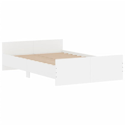 Bedframe Met Hoofd- En Voeteneinde 120 x 200 cm Wit