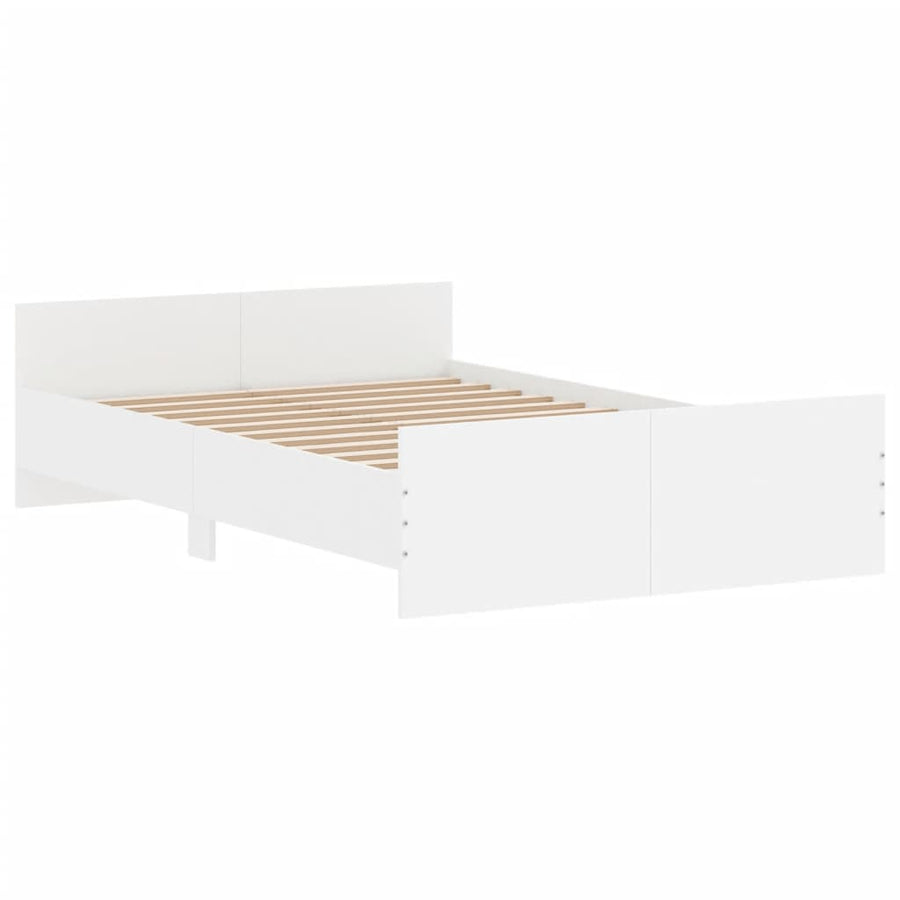 Bedframe Met Hoofd- En Voeteneinde 120 x 200 cm Wit