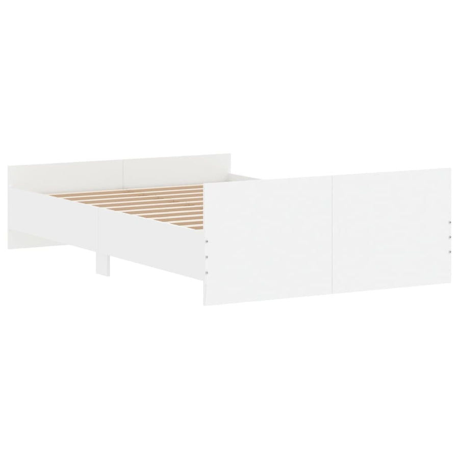 Bedframe Met Hoofd- En Voeteneinde 120 x 200 cm Wit