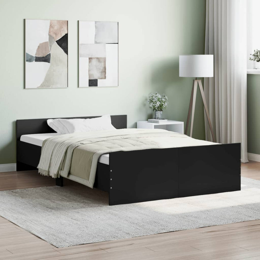Bedframe Met Hoofd- En Voeteneinde 120 x 200 cm Zwart
