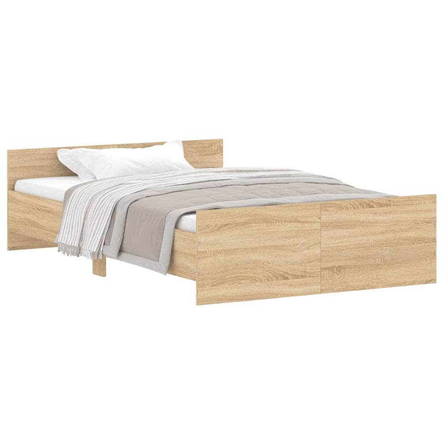Bedframe Met Hoofd- En Voeteneinde Kleur 120 x 200 cm Sonoma eiken