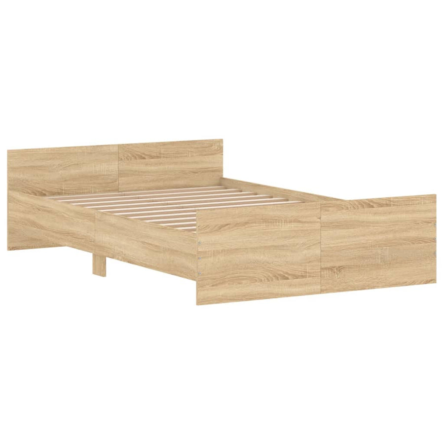Bedframe Met Hoofd- En Voeteneinde Kleur 120 x 200 cm Sonoma eiken