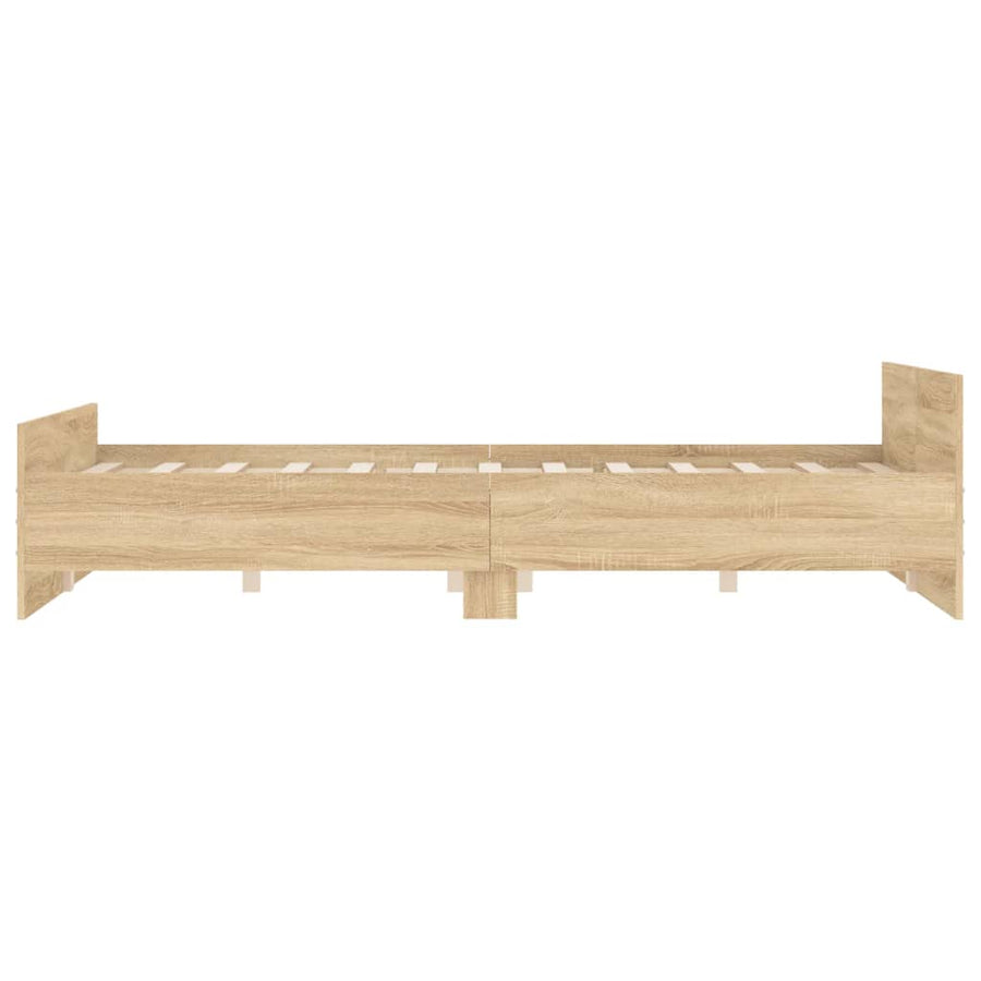 Bedframe Met Hoofd- En Voeteneinde Kleur 120 x 200 cm Sonoma eiken