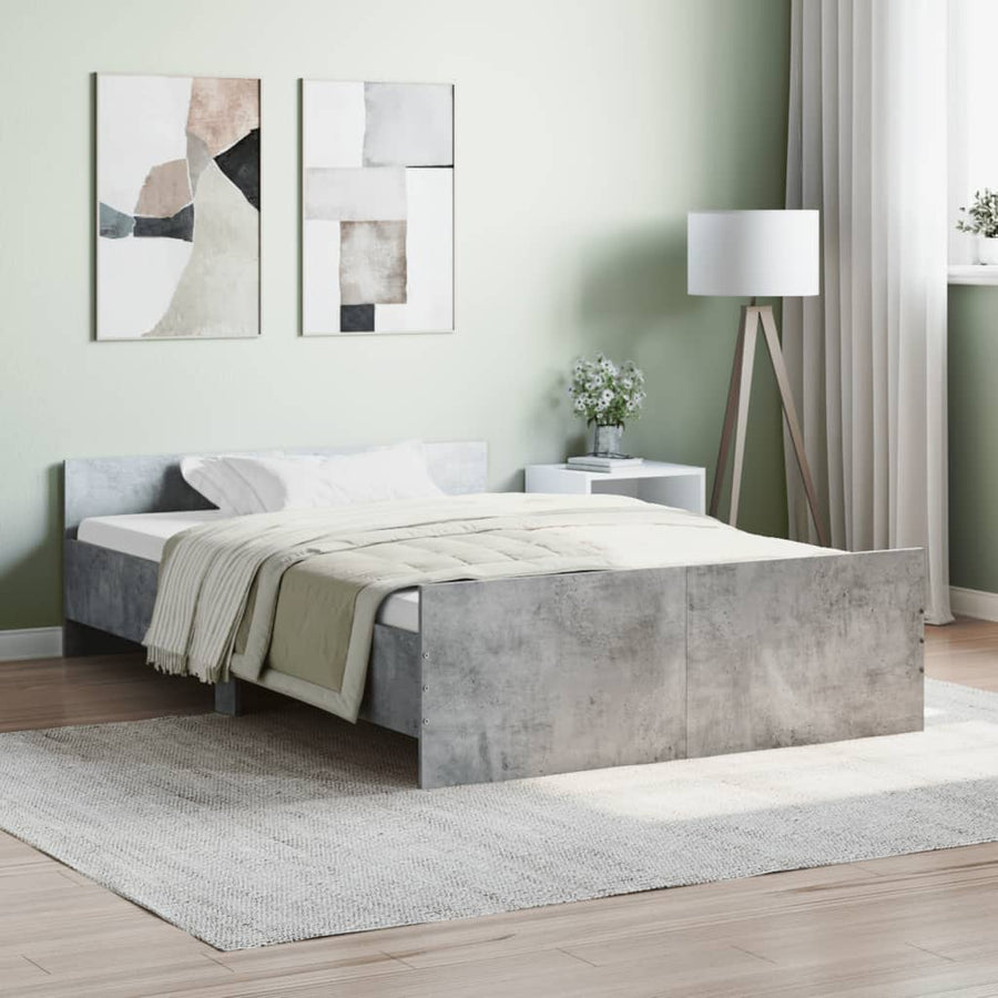 Bedframe Met Hoofd- En Voeteneinde 120 x 200 cm Betongrijs