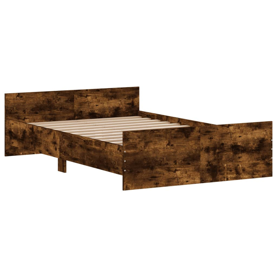 Bedframe Met Hoofd- En Voeteneinde 120 x 200 cm Gerookt eiken