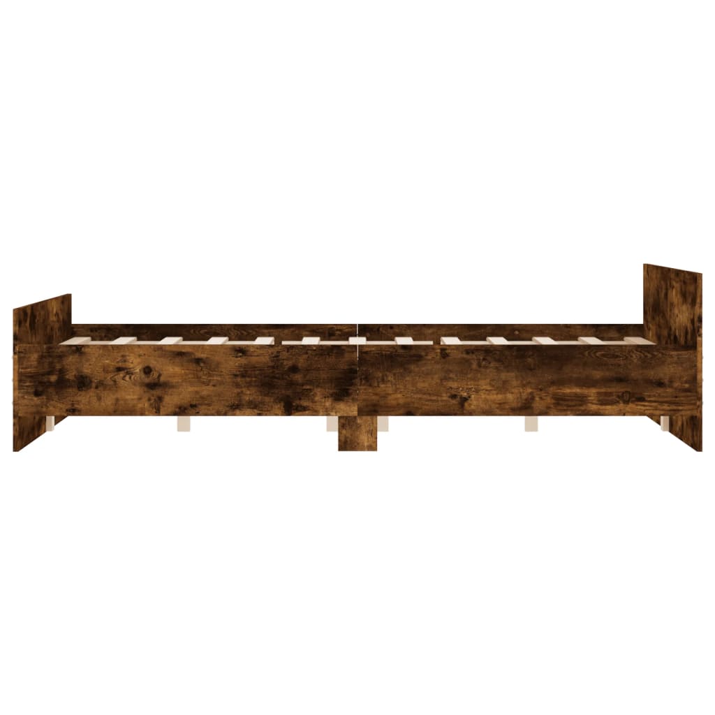 Bedframe Met Hoofd- En Voeteneinde 120 x 200 cm Gerookt eiken