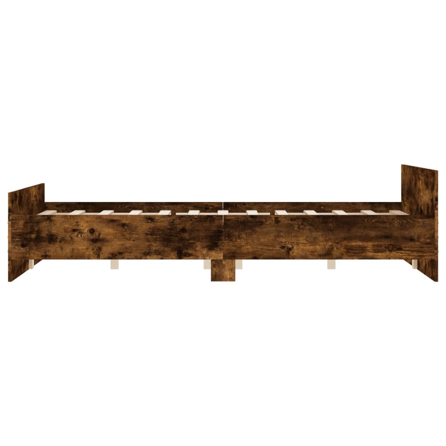 Bedframe Met Hoofd- En Voeteneinde 120 x 200 cm Gerookt eiken