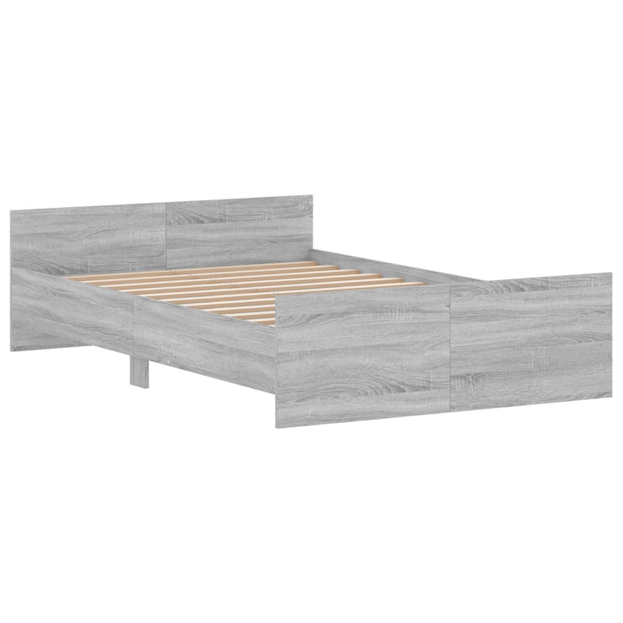 Bedframe Met Hoofd- En Voeteneinde 120 x 200 cm Grijs sonoma