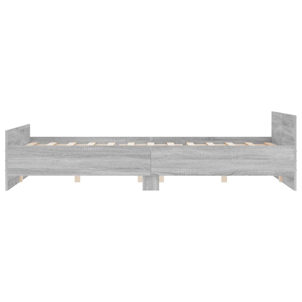 Bedframe Met Hoofd- En Voeteneinde 120 x 200 cm Grijs sonoma