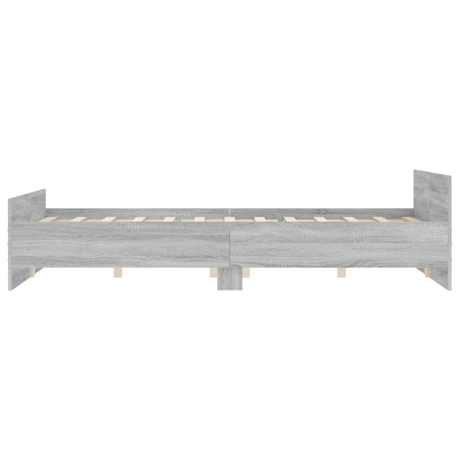 Bedframe Met Hoofd- En Voeteneinde 120 x 200 cm Grijs sonoma