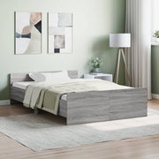 Bedframe 120x200 cm grijs sonoma met hoofd- en voeteneinde