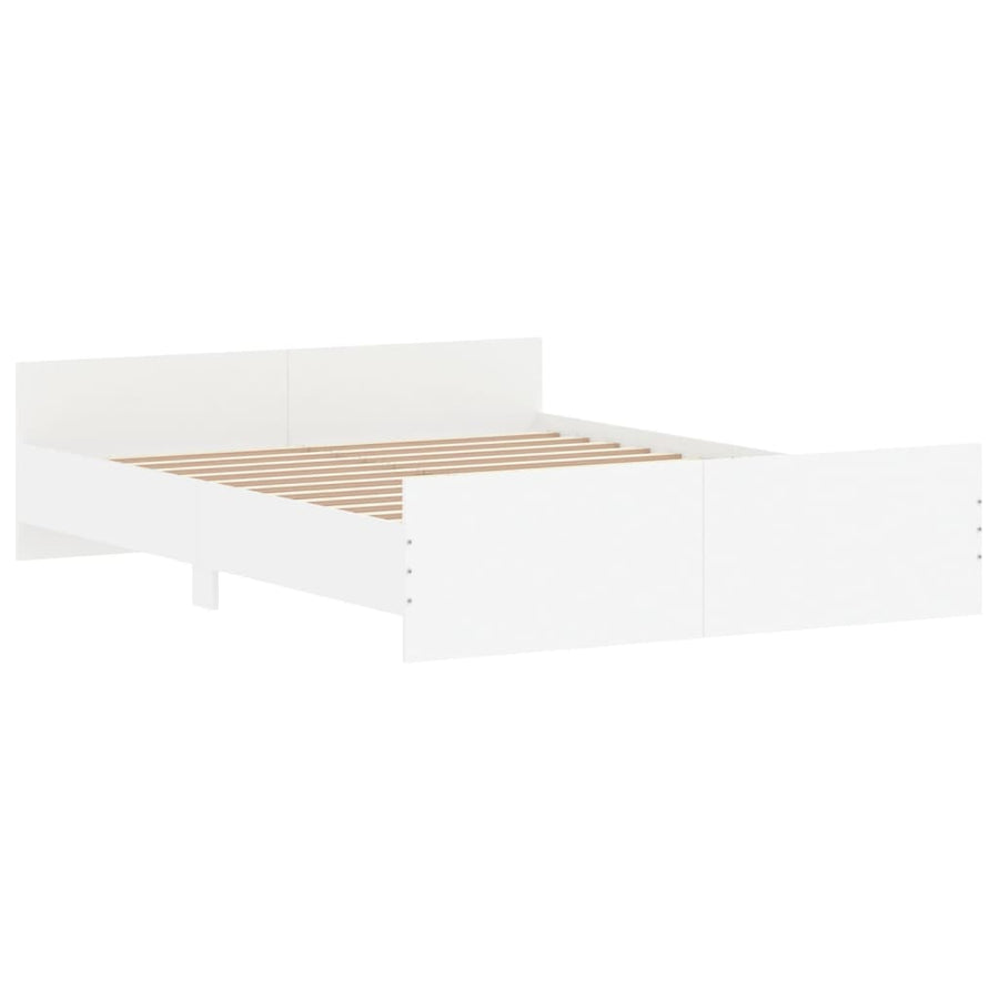 Bedframe Met Hoofd- En Voeteneinde 140 x 200 cm Wit