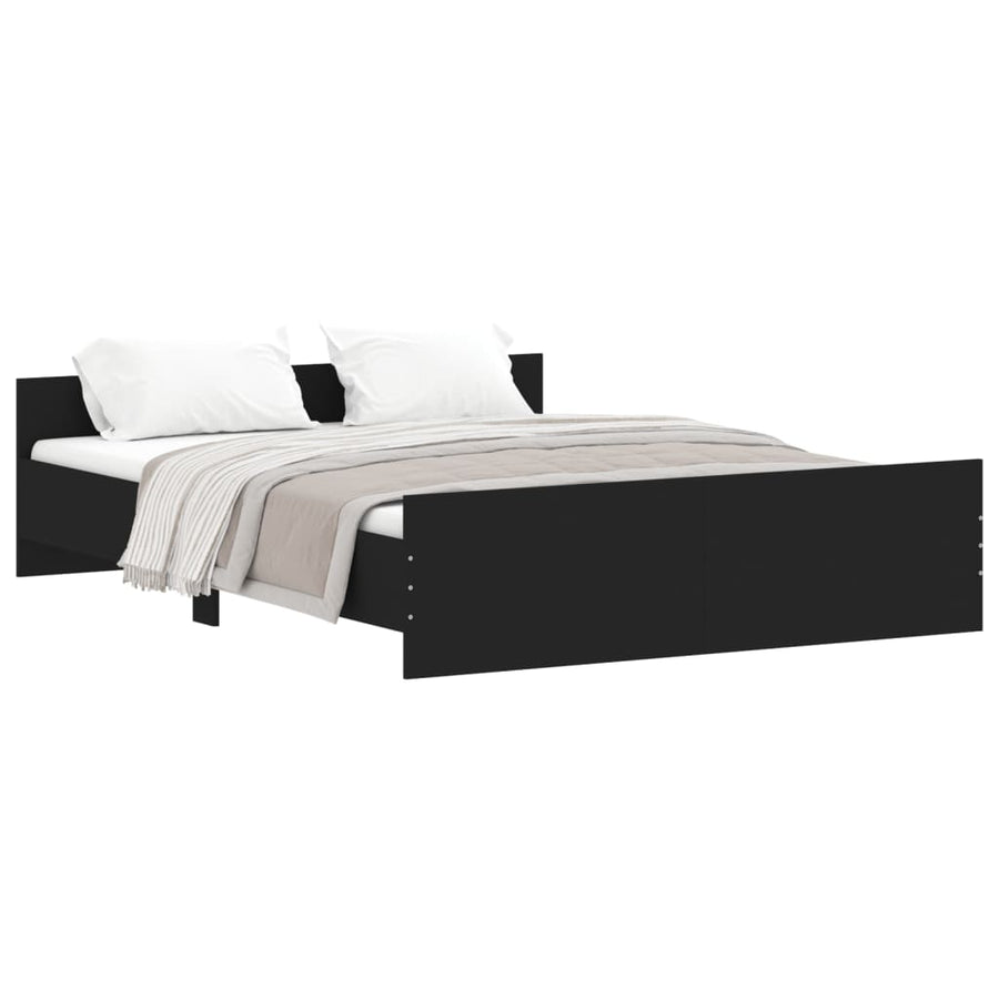 Bedframe Met Hoofd- En Voeteneinde 140 x 200 cm Zwart