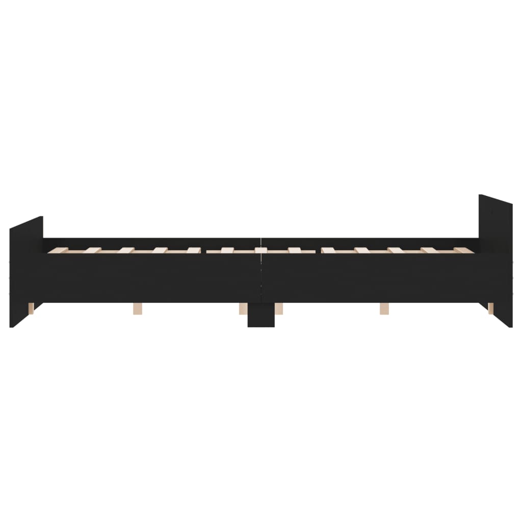 Bedframe Met Hoofd- En Voeteneinde 140 x 200 cm Zwart