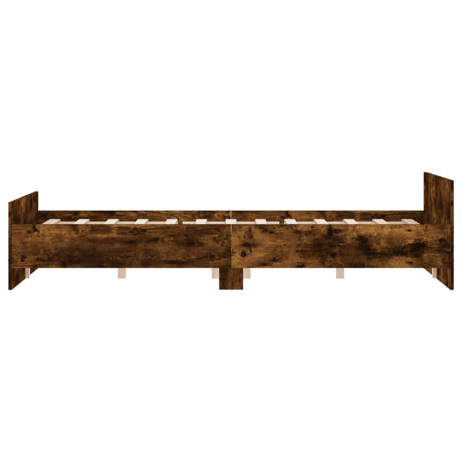 Bedframe Met Hoofd- En Voeteneinde 140 x 200 cm Gerookt eiken