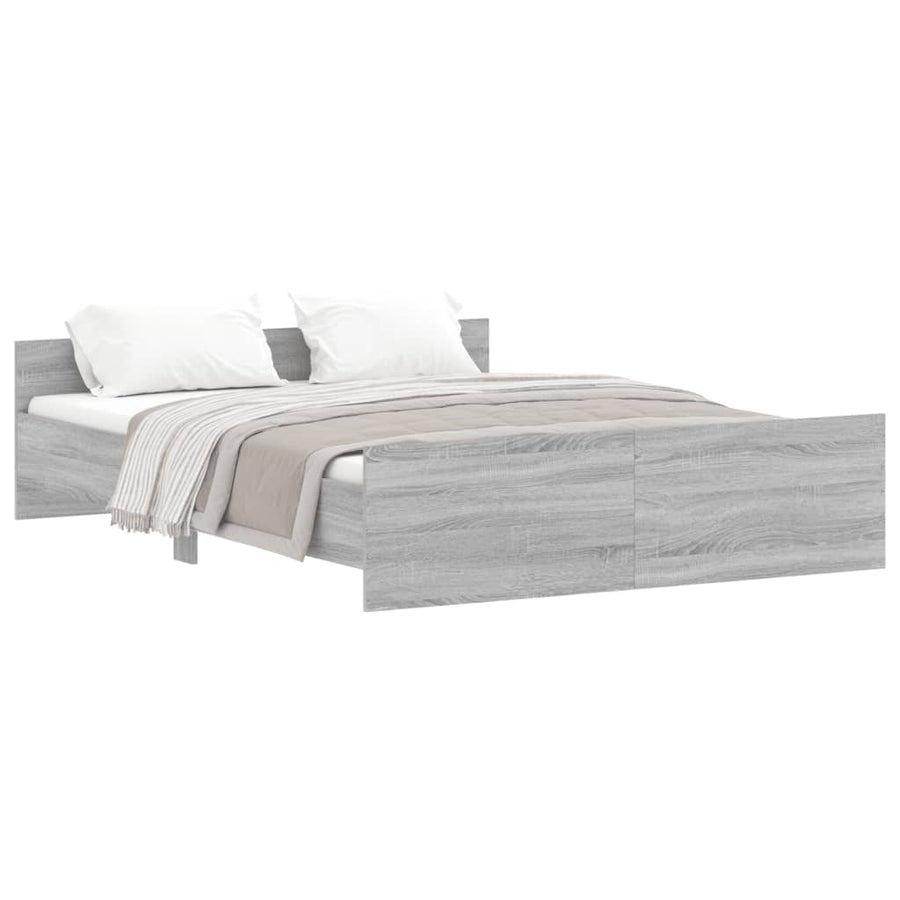 Bedframe Met Hoofd- En Voeteneinde 140 x 200 cm Grijs sonoma