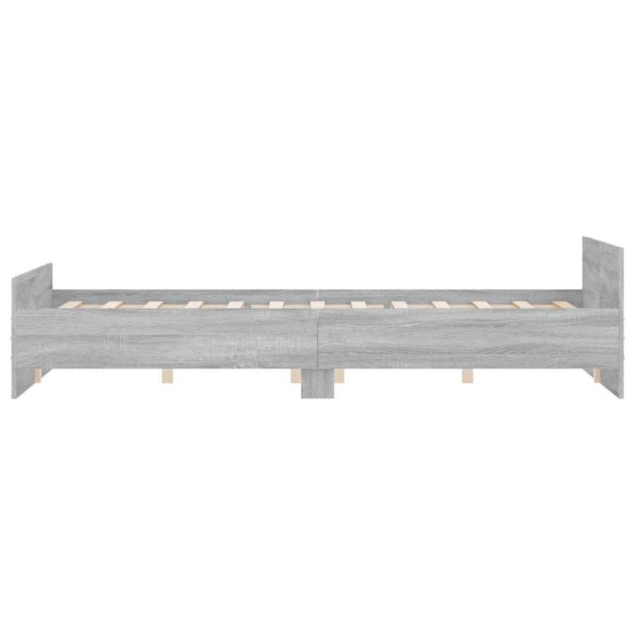 Bedframe Met Hoofd- En Voeteneinde 140 x 200 cm Grijs sonoma