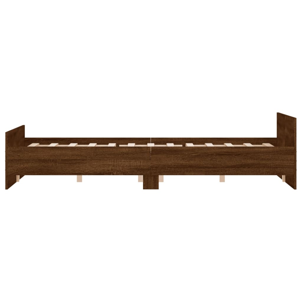 Bedframe Met Hoofd- En Voeteneinde Bruineikenkleurig 140 x 200 cm bruin eikenkleur