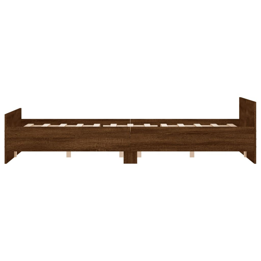 Bedframe Met Hoofd- En Voeteneinde Bruineikenkleurig 140 x 200 cm bruin eikenkleur