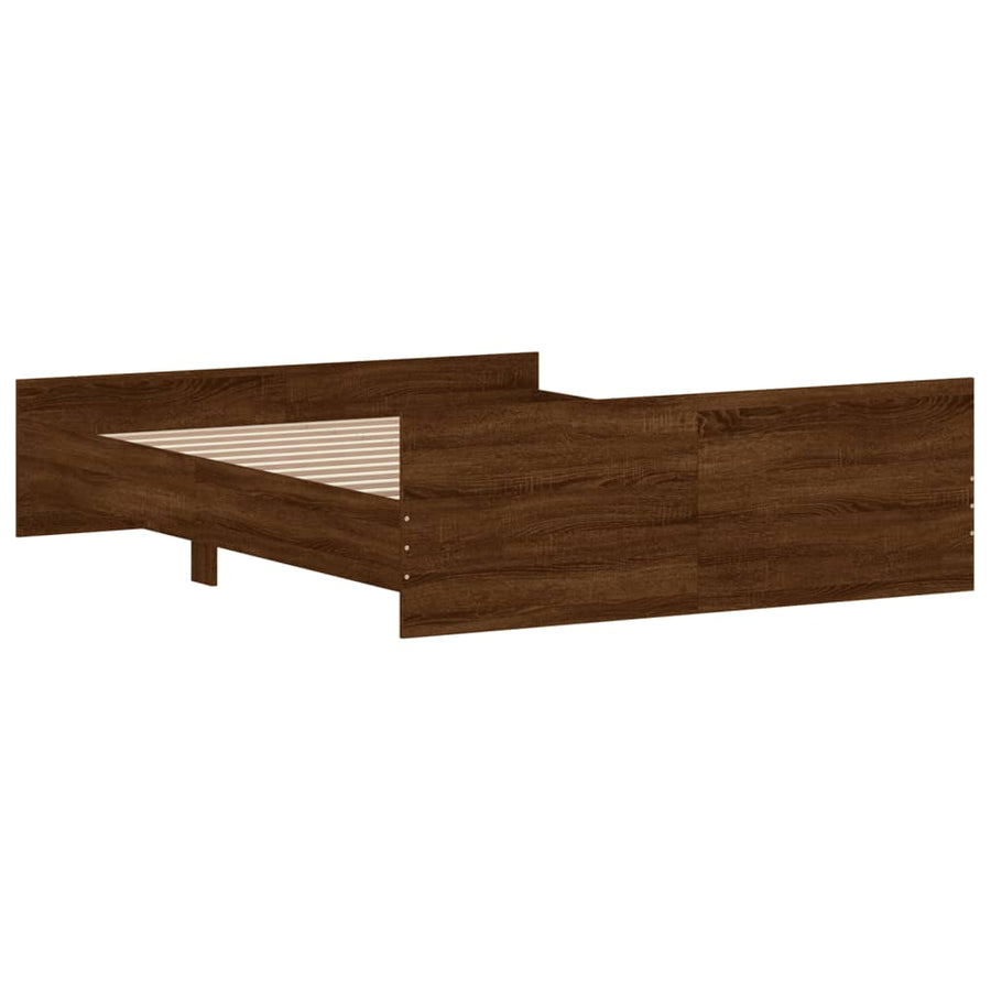 Bedframe Met Hoofd- En Voeteneinde Bruineikenkleurig 140 x 200 cm bruin eikenkleur