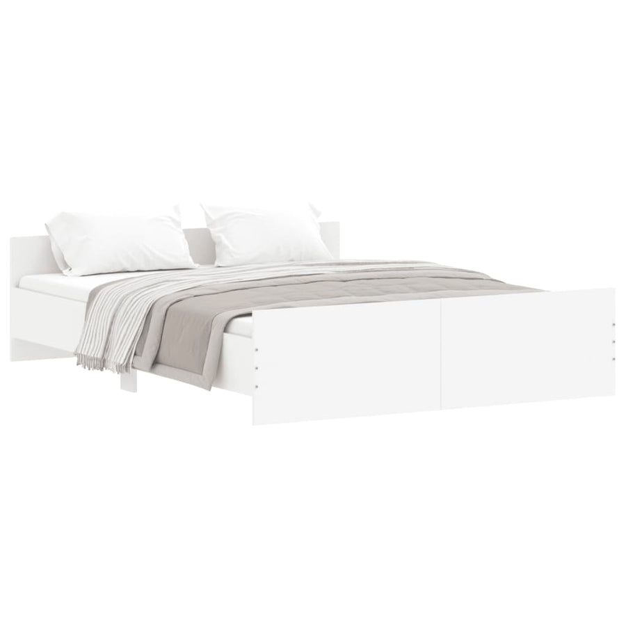 Bedframe Met Hoofd- En Voeteneinde 150 x 200 cm Wit