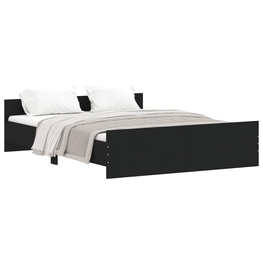 Bedframe Met Hoofd- En Voeteneinde 150 x 200 cm Zwart