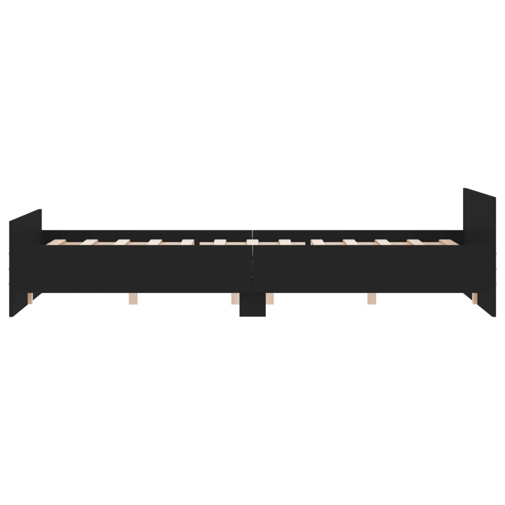 Bedframe Met Hoofd- En Voeteneinde 150 x 200 cm Zwart