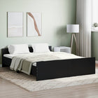 Bed frame with headboard and footboard black 150x200 cm