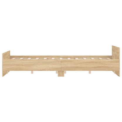 Bedframe Met Hoofd- En Voeteneinde Kleur 150 x 200 cm Sonoma eiken