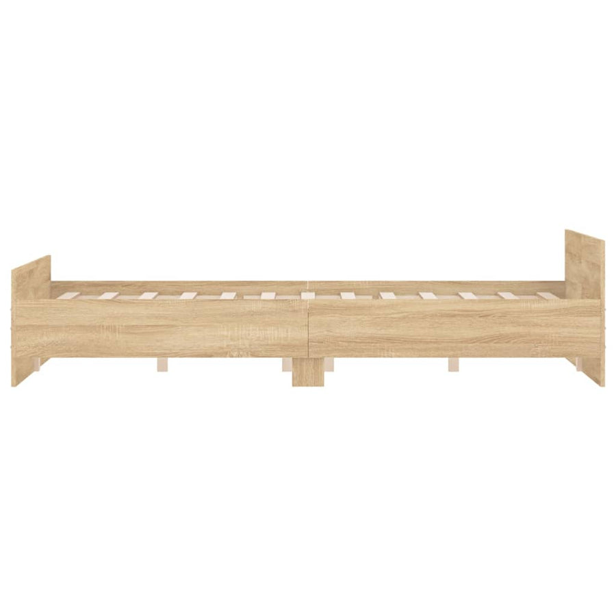 Bedframe Met Hoofd- En Voeteneinde Kleur 150 x 200 cm Sonoma eiken
