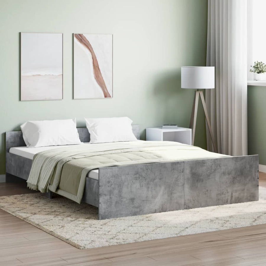Bedframe Met Hoofd- En Voeteneinde 150 x 200 cm Betongrijs