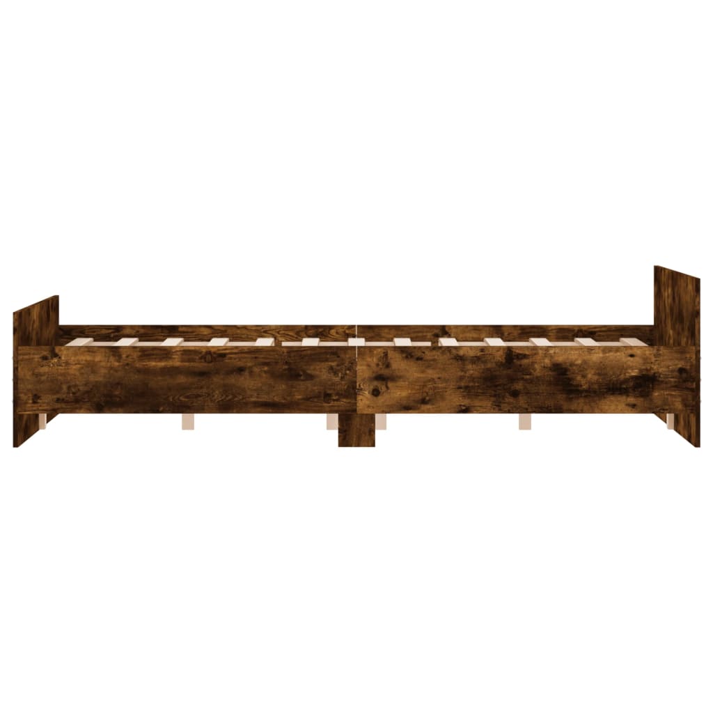 Bedframe Met Hoofd- En Voeteneinde 150 x 200 cm Gerookt eiken