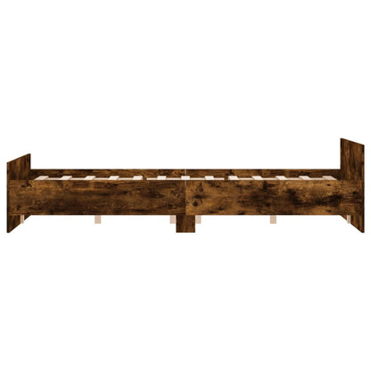 Bedframe Met Hoofd- En Voeteneinde 150 x 200 cm Gerookt eiken