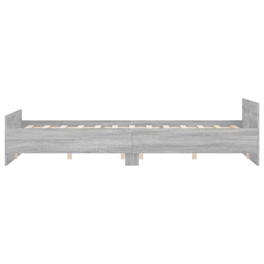 Bedframe Met Hoofd- En Voeteneinde 150 x 200 cm Grijs sonoma
